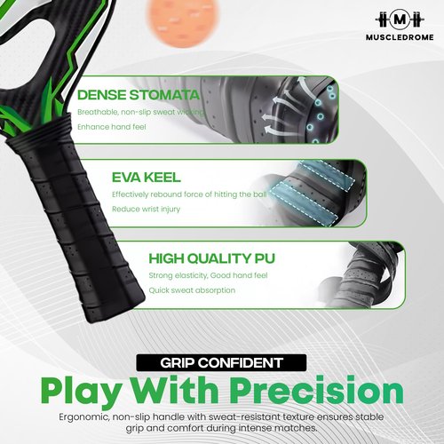Carbon Fiber Pickleball Paddle, Professional Pickleball Racket, Lightweight Design for Enhanced Control, Reduced Vibration & Powerful Spin Shots