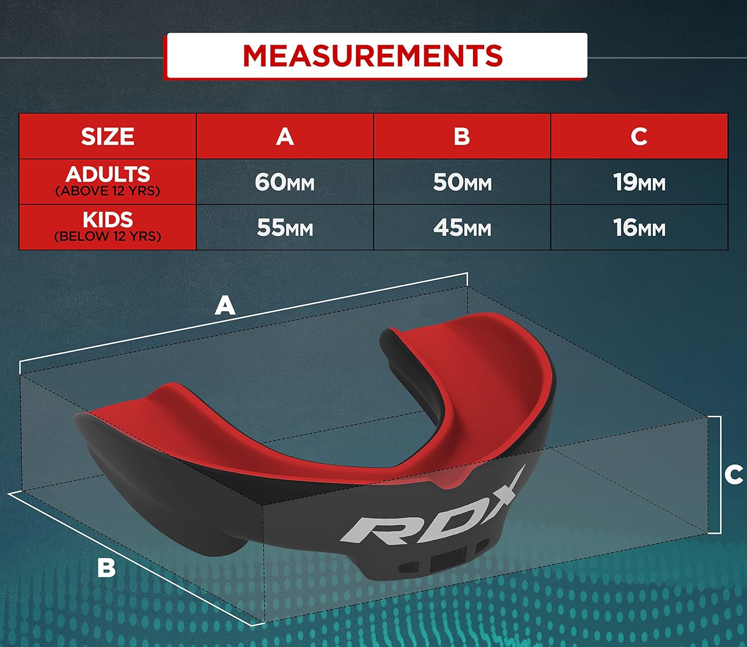 RDX Mouth Guard - Adult Gum Shield for Boxing, MMA, Kickboxing | Includes Storage Case, Perfect for Ages 12+