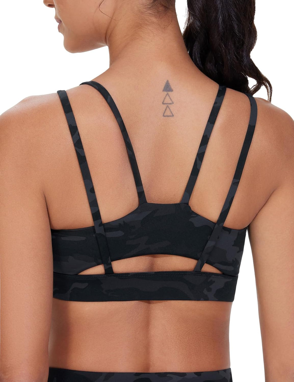The Gym People Women's Sports Bra - Supportive Double Spaghetti Strap with Padded Design