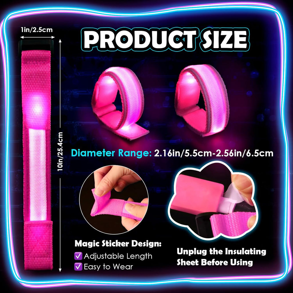 Skiennix 14 PCS LED Glow Bracelets - Light Up Bracelets for Kids & Adults | Perfect for Parties & Night Events