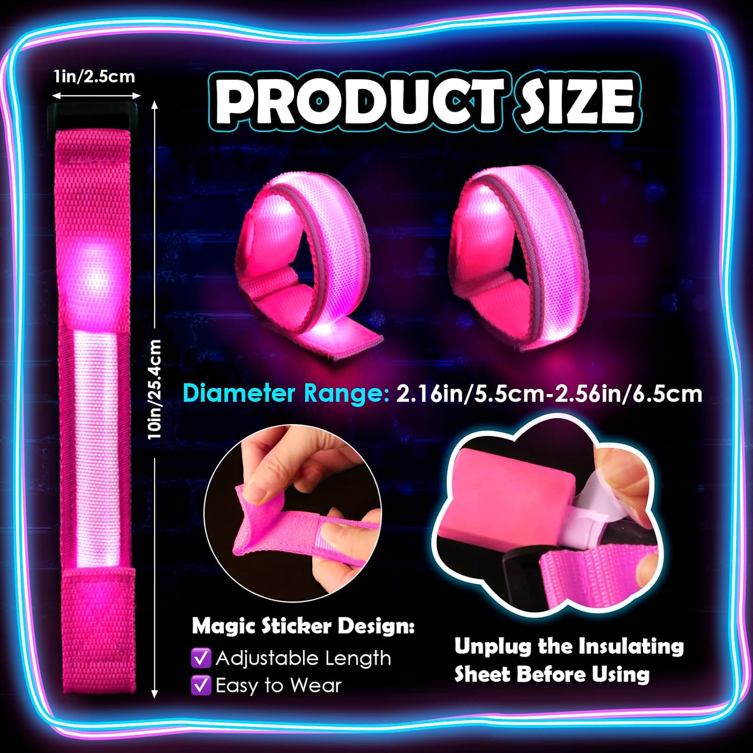 Skiennix 14 PCS LED Glow Bracelets - Light Up Bracelets for Kids & Adults | Perfect for Parties & Night Events