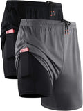 NELEUS Men's 2-in-1 Running Shorts - Dry Fit Workout Shorts with Pockets | Comfortable & Versatile