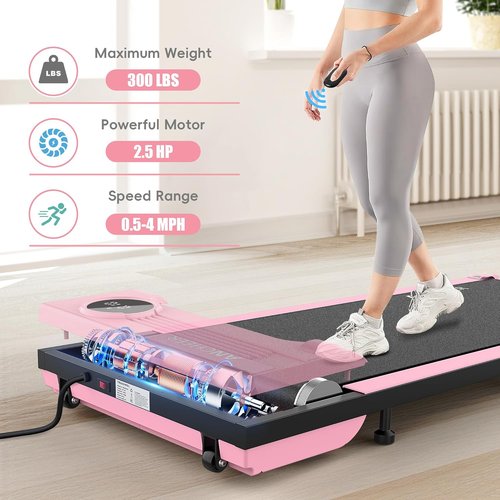 FUNMILY Walking Pad Treadmill - 3-in-1 Under Desk Mini Treadmill with App & Remote Control | 300 LB Capacity