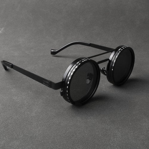 YG Culture Steampunk 360° Rotating ND Filter Sunglasses - Adjustable Tint, UV400 Protection & Lightweight Magnesium Frame for Driving, Outdoor