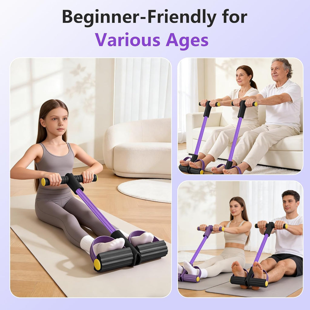 Skiennix Upgraded Pedal Resistance Band - Durable Exercise Tool with 6 Tension Ropes for Core, Arms & Legs