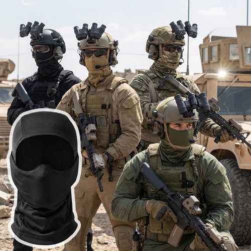 Qavctw Tactical Balaclava Mask Military Training Hooded Mask Shooting Full Face Mask Riding Hiking Paintball Fishing Hunting Head Wrap Mask Men Women Outdoor Breathable Headgear