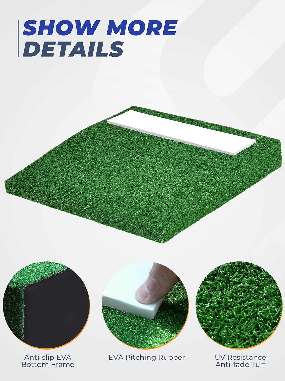 Pitching Mound - Portable Baseball & Softball Training Mound with Non-Slip Rubber Plate | Ideal for Practice