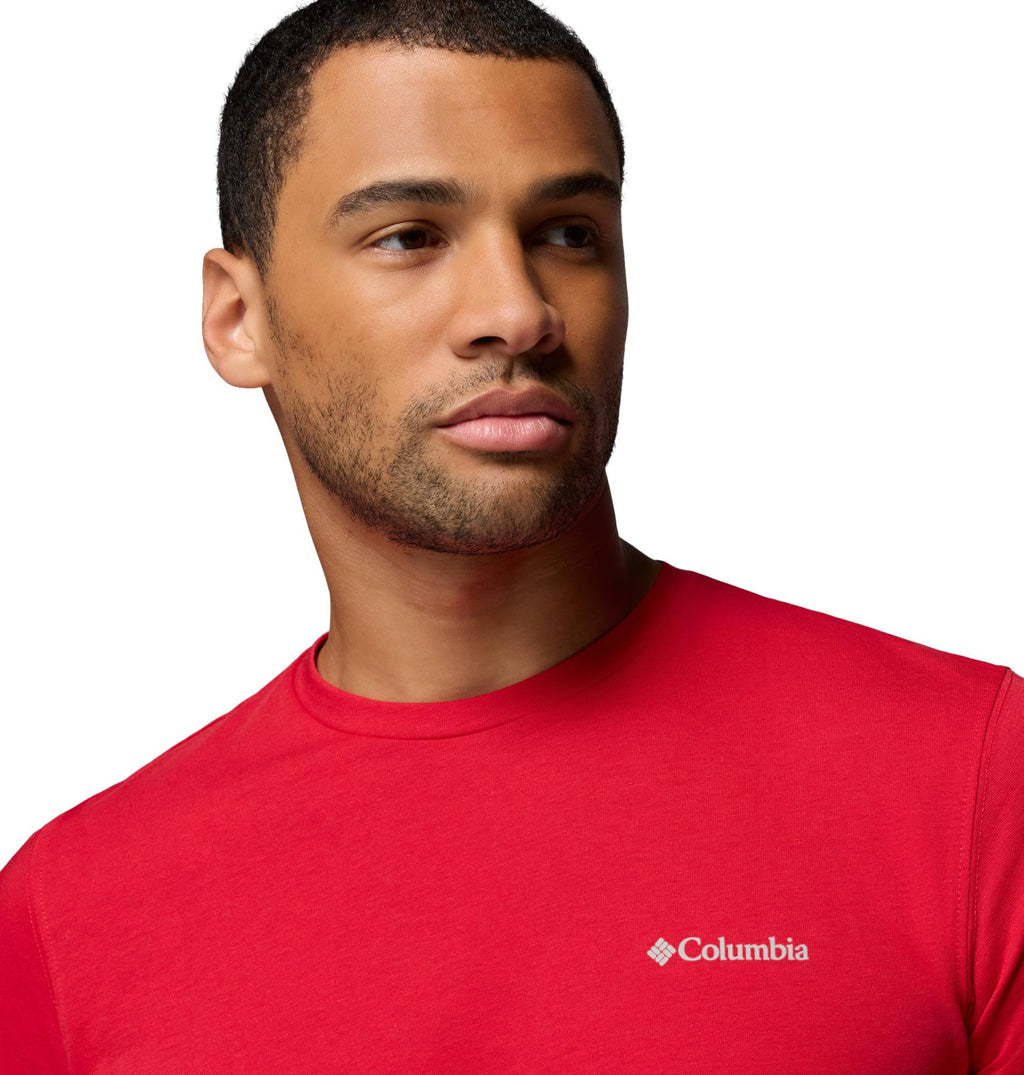 Columbia Mens Thistletown Hills Short Sleeve T-Shirt, Mountain Red, Small