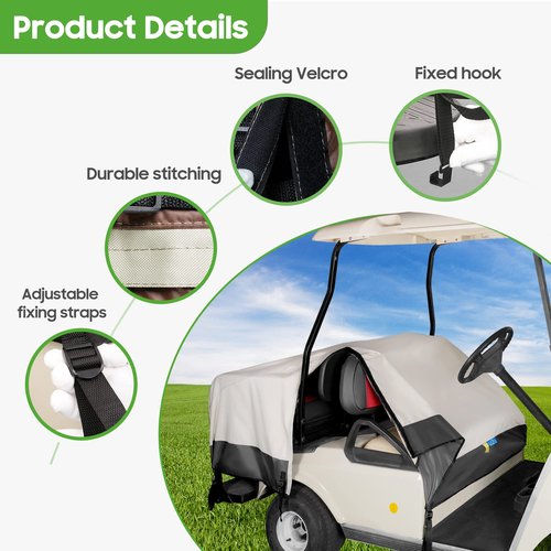 10L0L Waterproof Golf Cart Seat Cover, Universal for Yamaha EZGO Club Car 2+2 Seats Rain Covers | 600D Oxford Golf Cart Seat Protective Covers | Rain & Dust Protection | Easy On/Off for Daily Use