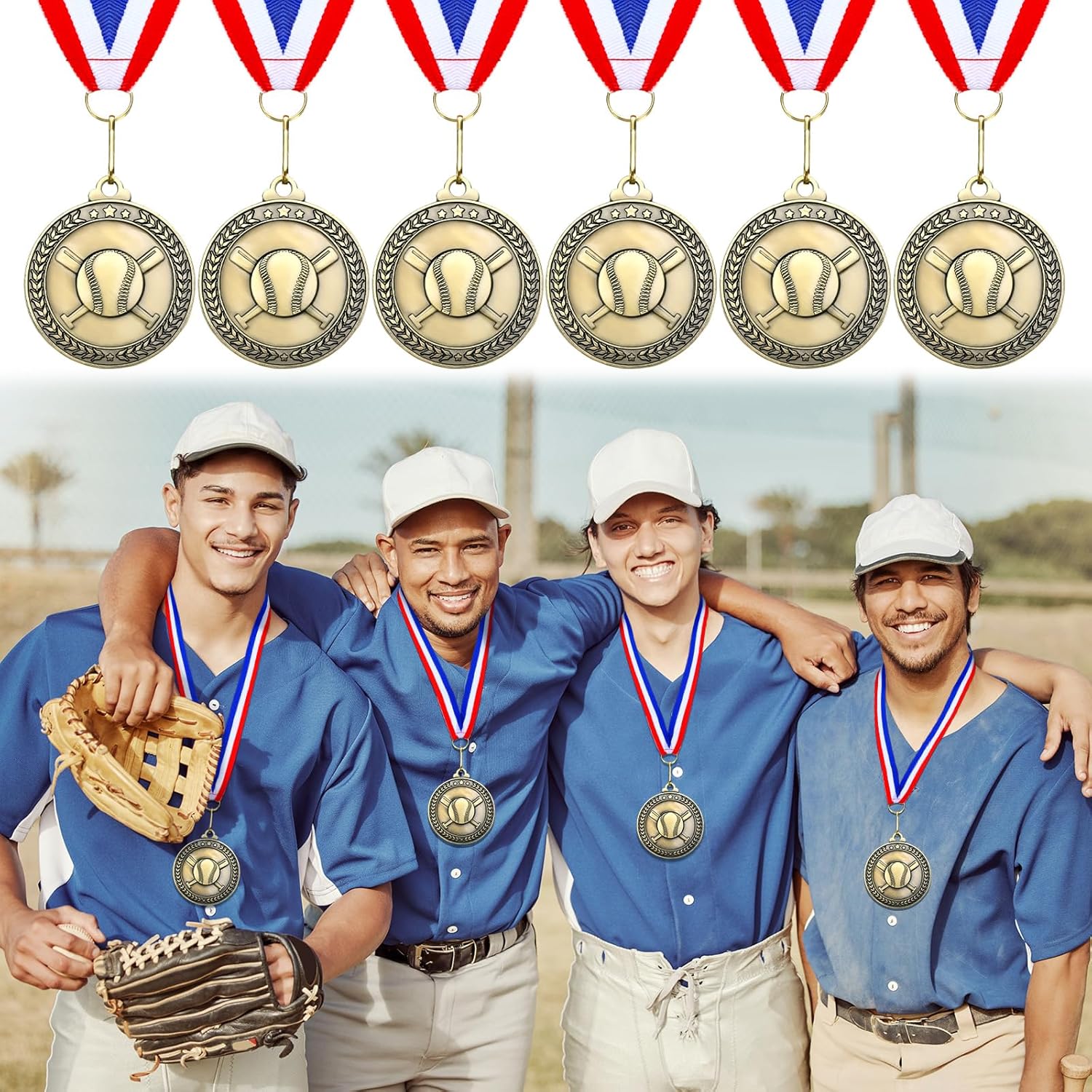 Remuuly Gold Sports Medals - 30 Pcs 2'' Awards for Basketball, Soccer, Baseball & More