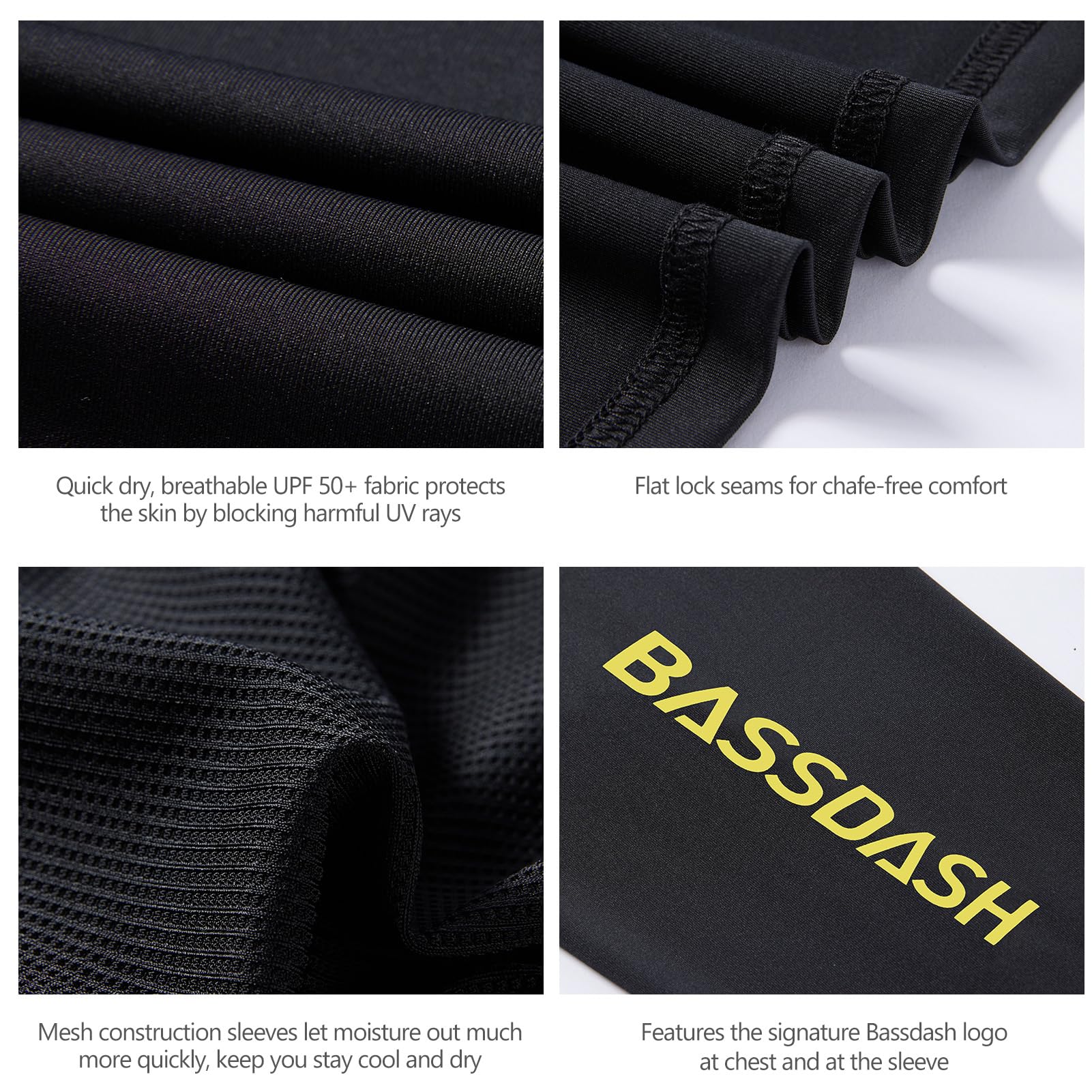 BASSDASH Men’s UPF 50+ Drawstring Fishing Hoodie Shirts UV Sun Protection Long Sleeve Outdoor Hiking Hooded T-Shirts FS33M