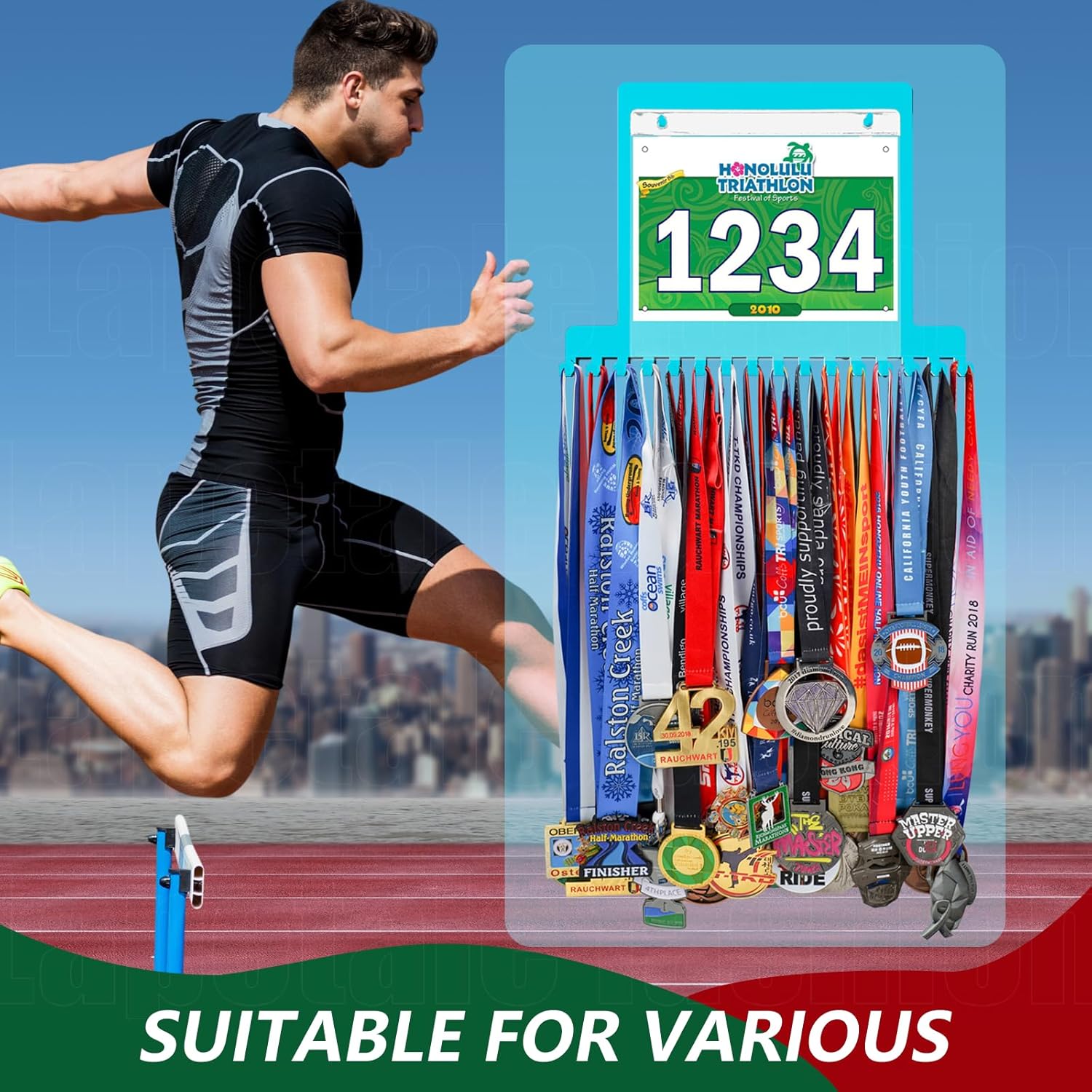 Skiennix Race Medal Holder - Stylish Wall Hanger for Marathon Medals | Perfect Gift for Runners