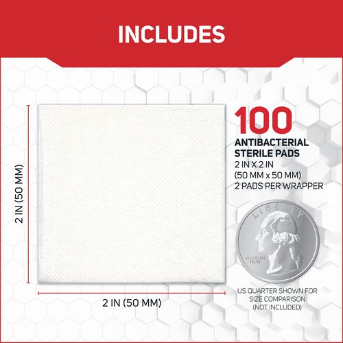 Care Science Sterile Gauze Pads, 100 ct, 2 X 2 | for Cleaning or Covering Wounds as Wound Dressing, Helps Prevent Infection