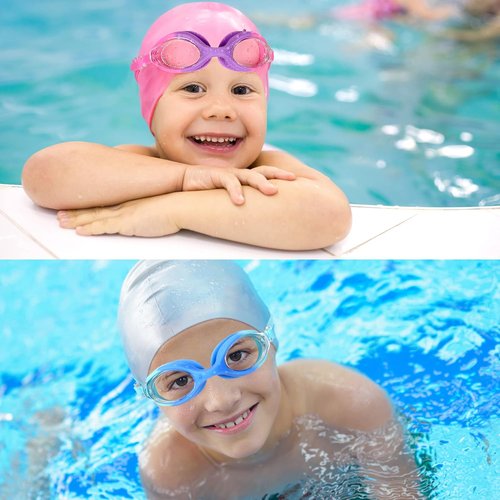 EWPJDK Kids Swim Goggles - Anti-Fog, Leak-Proof Design | 2 Pack for Ages 3-15