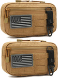 Skiennix Tactical Molle Admin Pouch - 2 Pack with US Flag Patch & Keychain | Horizontal Modular Design