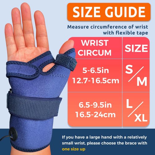 CHEROO Hand Heating Pad for Arthritis and Tendonitis, Heated Wrist Wrap Thumb Brace for Carpal Tunnel Relief with 3 Heat & 5 Timer Settings for Left & Right Hand (L/XL)