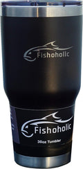 Fishoholic Tumbler - 20oz or 30oz Stainless Steel Mug with Magnetic Slide Lid | Double Wall, Vacuum Insulated for Hot & Cold Drinks