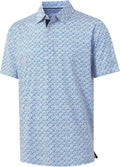 M MAELREG Men's Golf Polo Shirt - Short Sleeve, Moisture-Wicking, Performance Print Design