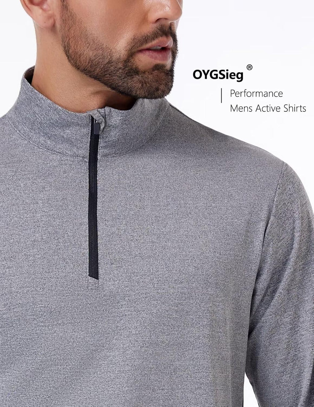 OYGSieg Men's Quarter Zip Pullover - Lightweight Quick-Dry Athletic Tops | 4 Pack, Casual Style