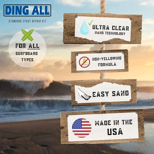 Ding All 3 Oz (84ml) Standard Epoxy Repair Kit for Epoxy and Polyester Surfboards Repairs