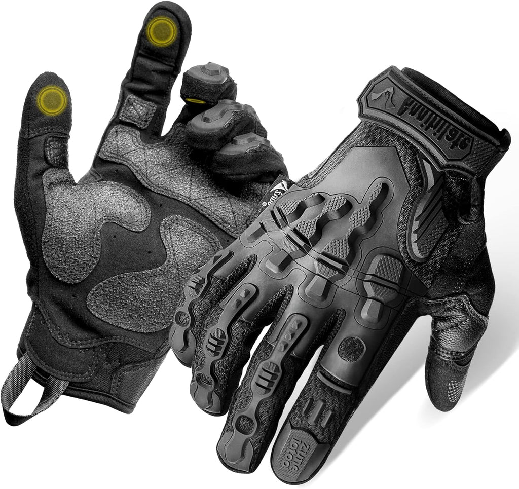 ZUNE LOTOO Tactical Touchscreen Gloves - Kevlar-Lined & TPR Impact Protection for Men | Black/Red/Green/Tan