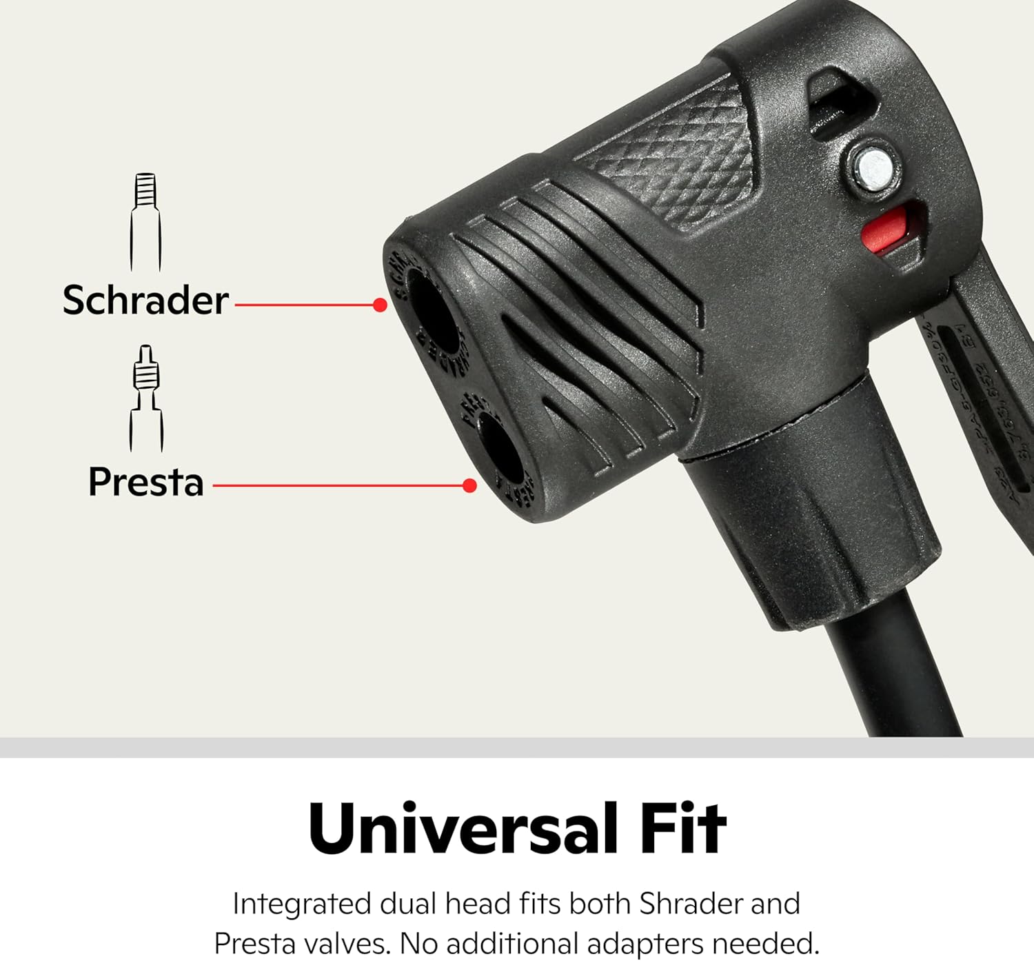Schwinn Air Center Series Floor Pump - Dual Head for Schrader & Presta Valves | 100-160 PSI, Soft Grip Handle