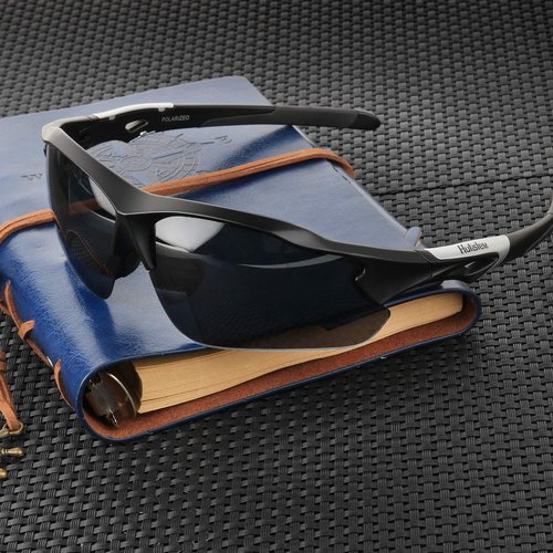 Hulislem Blade Sport Polarized Sunglasses Sunglasses For Men Women Mens Womens Running Golf Sports (Matte Black-Smoke)