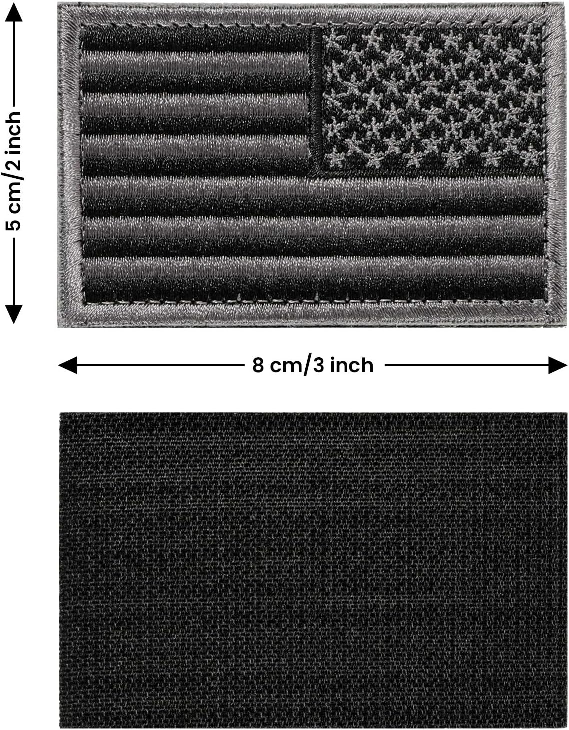 Skiennix Tactical USA Flag Patch - American Flag Emblem for Military Uniforms | 2-Pack Army Green