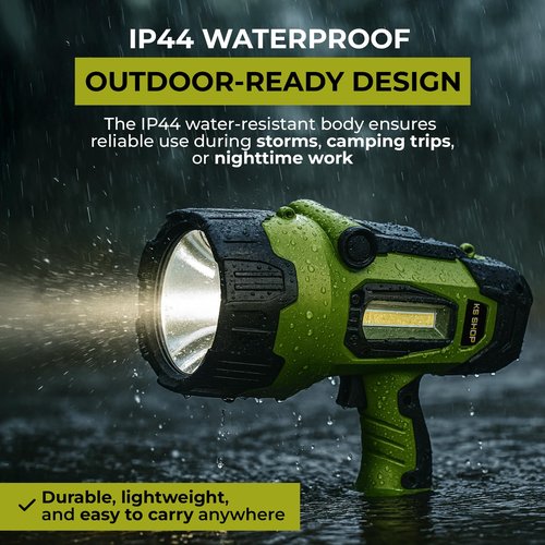 Camping Lantern Rechargeable - Led Spotlight Flashlight 90,000LM With 10,000mAh (6 To 12 Hours Of Runtime) - Usb-c Fast Charging- Outdoor Handheld Spotlight For Camping, Flash Lights For Emergency