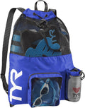TYR Big Mesh Mummy Backpack - Ideal for Swim, Gym & Workout Gear | Royal Blue, 40-Liter Capacity
