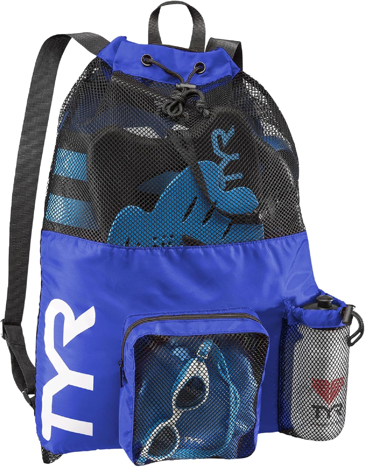 TYR Big Mesh Mummy Backpack - Ideal for Swim, Gym & Workout Gear | Royal Blue, 40-Liter Capacity