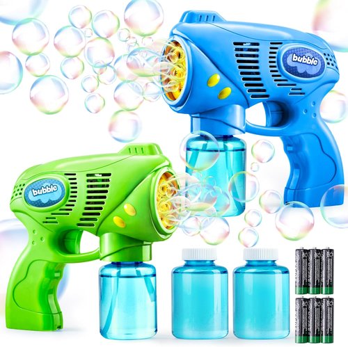 JOYIN Kids Bubble Gun - Includes 2 Bottles of Refill Solution | Perfect Summer Party Toy for Ages 1-8