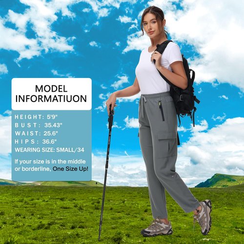 MIVEI Women's Hiking Cargo Pants - Quick Dry, Lightweight & Water Resistant | UPF 50, Zipper Pockets