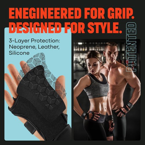 MAVA Open Gym Gloves for Women & Men | Padded Weight Lifting Gloves with Wrist Support for Comfort, Protection | Strong-Grip Fingerless Workout Gloves | Multi-Use, Anti-Sweat Gym Accessories(Black M)