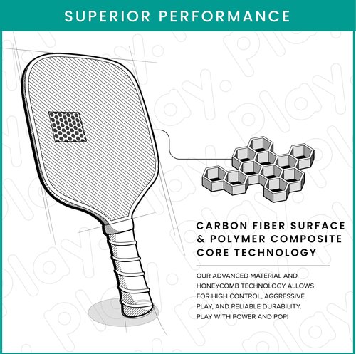 Pickleball Paddles Pickleball Paddles Set of 2 Carbon Fiber - USAPA Approved Pickleball Racket | Polymer Honeycomb Composite Core | Hyper-Grip™ Surface with Graphite Face & Cushioned Grip
