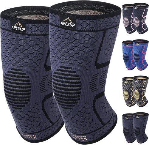 APEXUP Yoga Ball - Premium Stability & Balance Trainer | Large Size with Compression Knee Brace - Medium