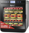 Magic Mill Food Dehydrator Machine - 800W with 15 Extra-Large Stainless Steel Trays | Digital Timer & Temperature Control