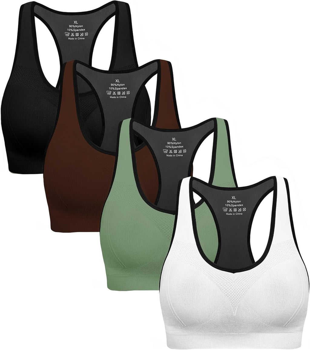 Skiennix Racerback Sports Bras for Women - High Impact Athletic Tank Tops for Yoga & Workouts