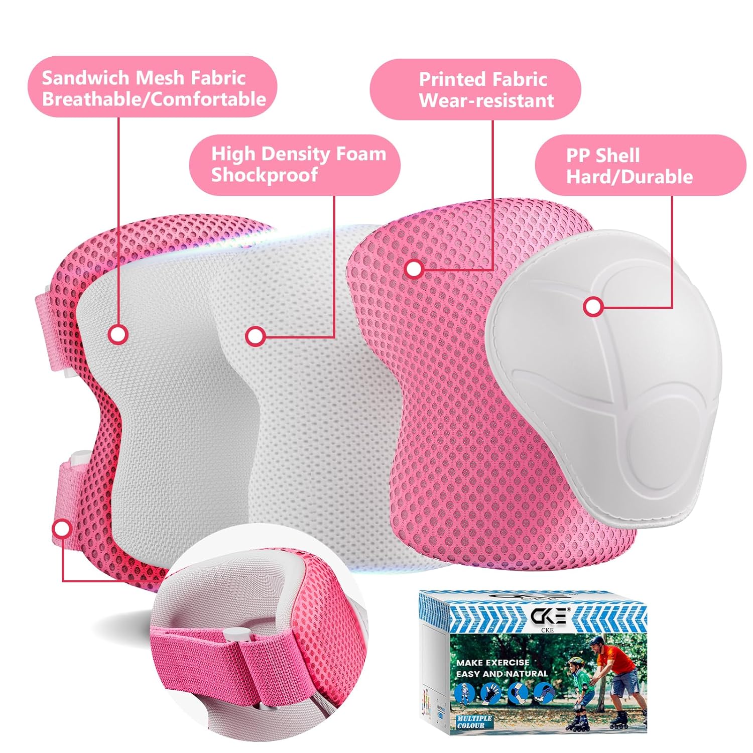 Skiennix Knee Pads Set - Protective Gear for Kids with Elbow Pads & Wrist Guards | 3-in-1 for Skating & Cycling