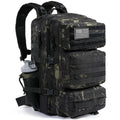 kookoomia Military Tactical Backpack 50L Large Day Backpack for Men Molle Army 3 Days Assault Pack Bug Out Bag Water Resistant and Heavy Duty Hiking Treeking Rucksack - Black Camo