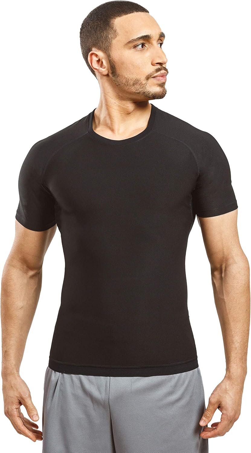 Sweat Shaper Men's Sauna Suit Shirt - Short Sleeve Compression Athletic Tee for Enhanced Performance