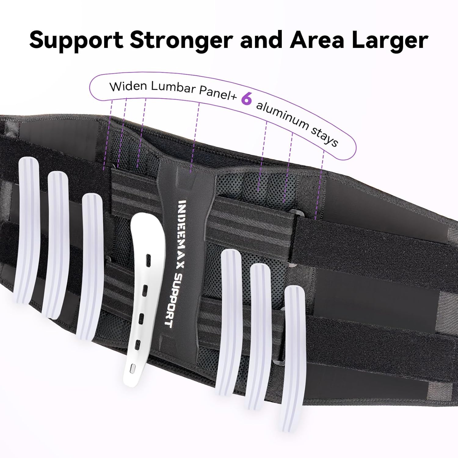 Skiennix Back Brace for Lower Back Pain Relief - Breathable Support Belt with Lumbar Pad & 7 Stays | Size M