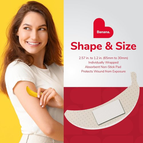 BioSwiss Self-Adhesive Bandage Set - Banana Shaped, Latex Free, Sterile Wound Care | 50 Count