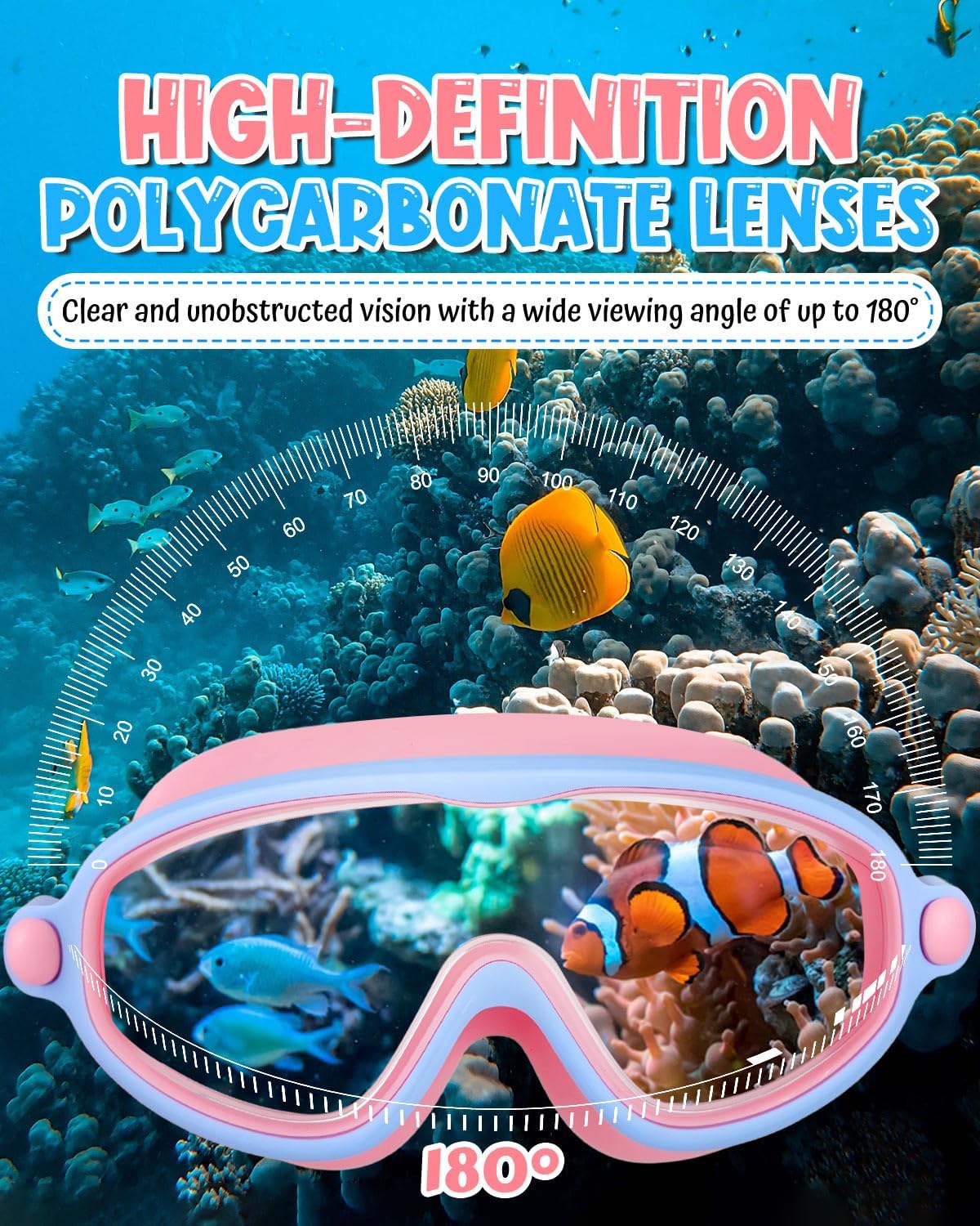 Rantizon Swim Goggles - 2 Pack Wide View Anti-Fog & UV Protection | No Leak Design for Adults & Kids
