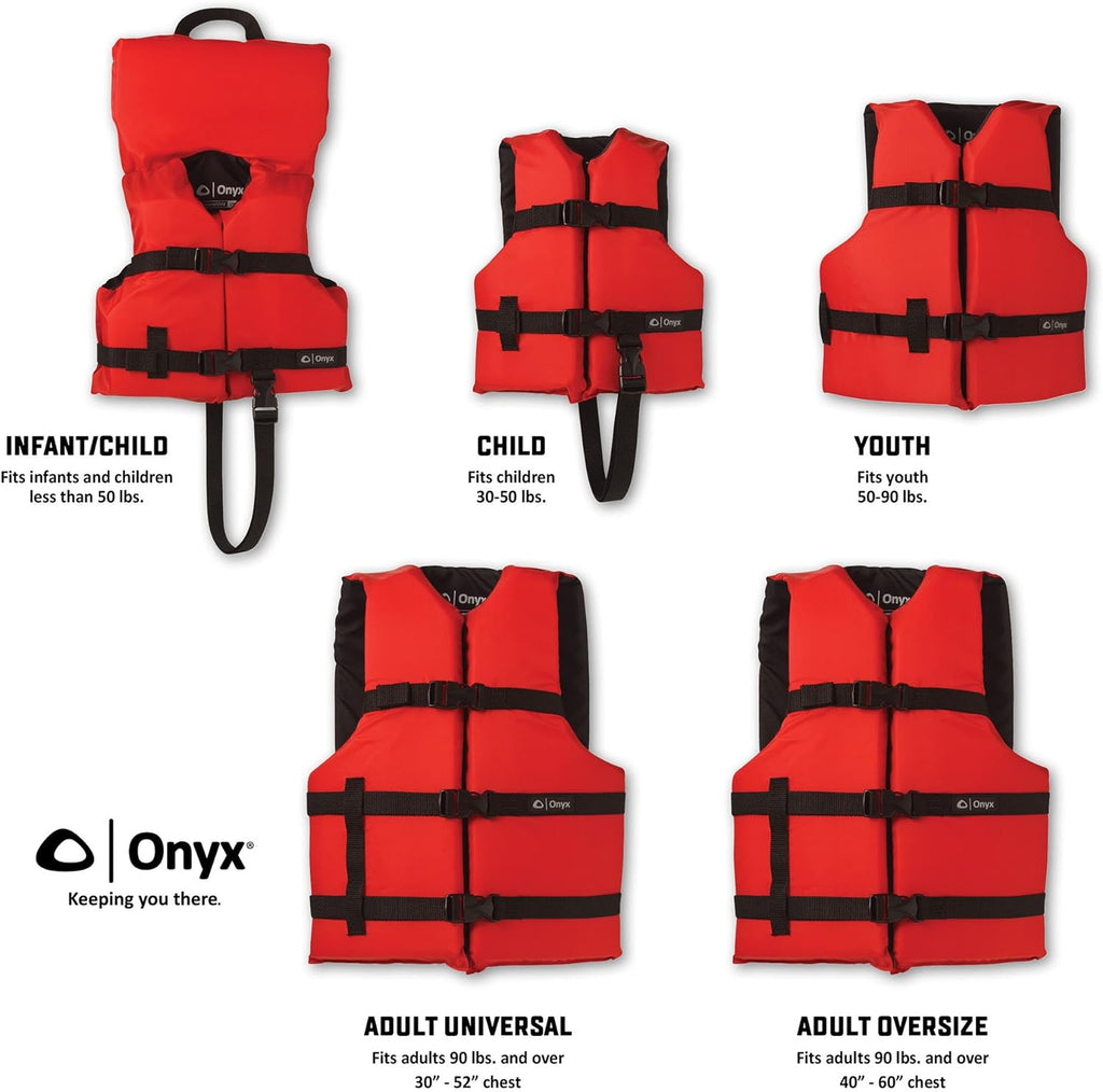 Onyx Life Jacket - Coast Guard Approved General Purpose Safety Vest for Boating