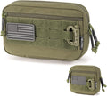 Skiennix Tactical Molle Admin Pouch - Utility EDC Tool Bag with US Flag Patch & D-Ring