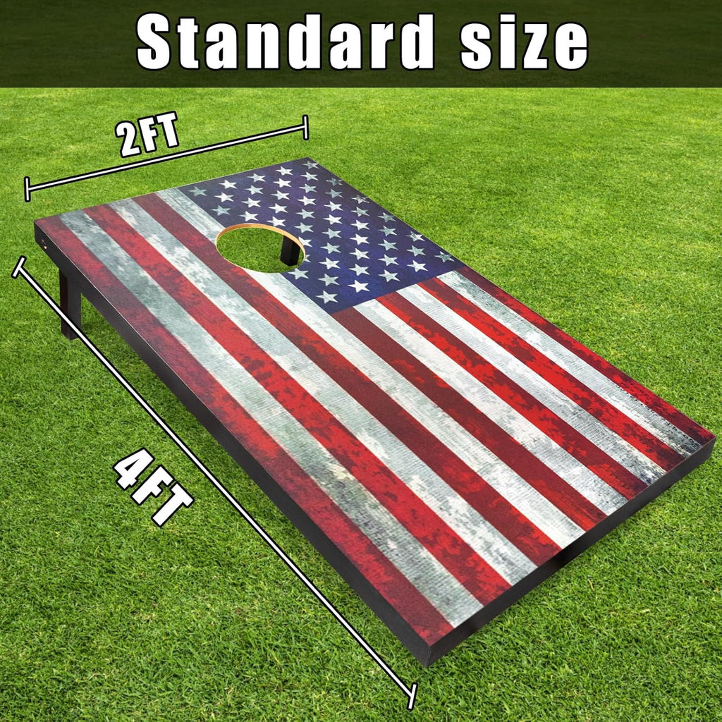 Skiennix Cornhole Board Set - Regulation 4x2 Size with Carrying Bags & 8 Bean Bags | Perfect for Outdoor Family Fun