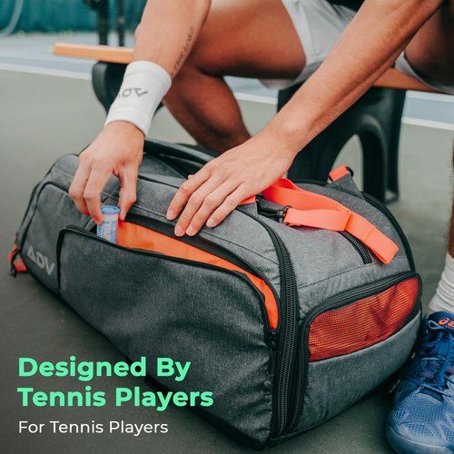ADV Pro Tennis Bag V3 - Game-Changing Tennis Racquet Bag, Tennis Racket Bag & Backpack with Cooler, Sweat & Shoe Compartment, and Unmatched Organization, Designed for Men and Women (Lava)