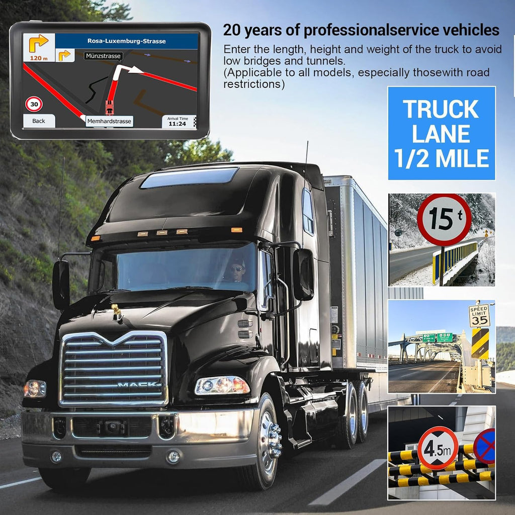 Skiennix GPS Navigator - 9-Inch Touchscreen Navigation System with Free Lifetime Updates | Voice Guidance & Custom Truck Routing