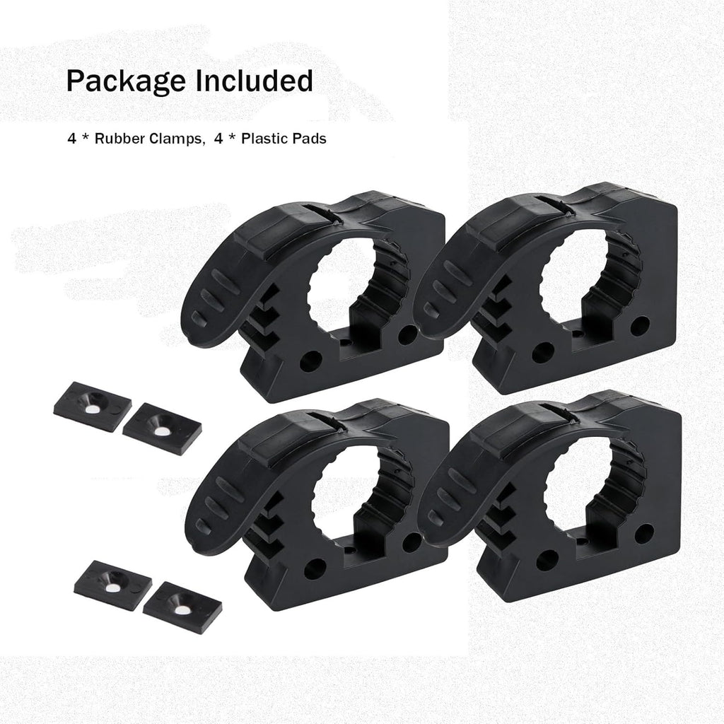 UTV ATV Shovel Holder - Quick-Release Molle Panel Rubber Clamps for Off-Road Vehicles | Fits 1-1/7" to 1-3/7" Diameter (Medium - 4 Pack)